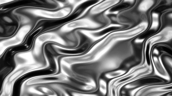 Metallbølger Sølv Flytende Bølgemønsterstruktur Kromstål Illustrasjon Silkemyk – stockfoto