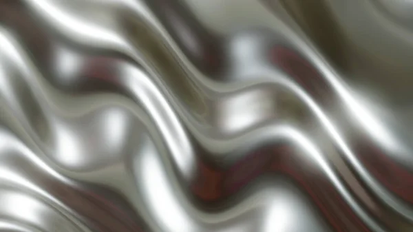 Srebrna Chrom Metalowa Faktura Falami Płynny Srebro Metaliczny Jedwab Falisty — Zdjęcie stockowe