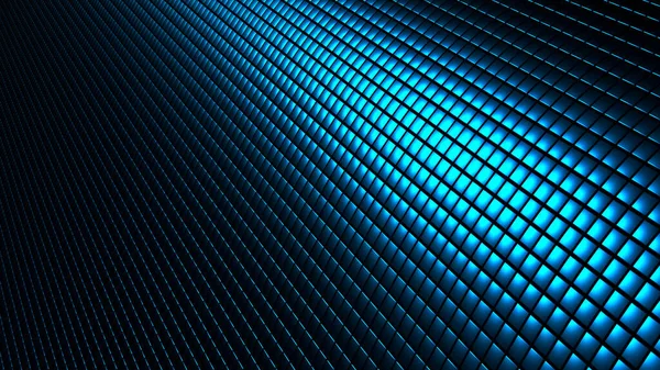 青クロム金属技術の背景 金属の正方形のパターン 現代の光沢のある光沢のある壁紙に便利な背景 3Dレンダリングイラスト — ストック写真