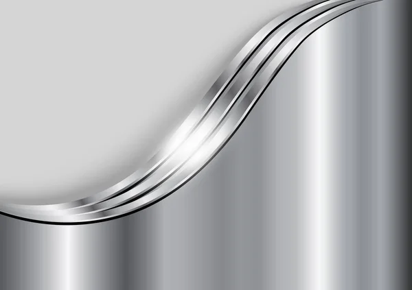 ビジネスエレガントな背景 銀灰色の金属光沢のある金属波のデザイン ベクトルイラスト — ストックベクタ