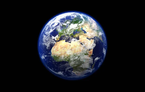 Zemská Planeta Izolovaná Černo Science Fiction Fiktivní Kosmické Pozadí Zeměkoulí — Stock fotografie