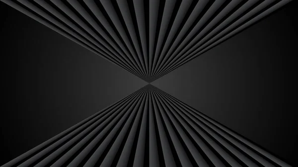Abstrakter Schwarzer Hintergrund Mit Radiallinienmuster Architektur Minimale Dunkelgrau Gestreifte Vektorhintergrund — Stockvektor