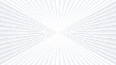 3d radyal çizgiler desenli soyut beyaz arkaplan, iş sunumu için minimal gri çizgili vektör arkaplan illüstrasyonu, 3d mimari perspektif tasarımı.