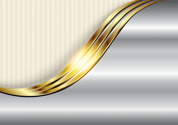 ビジネスエレガントな背景 縞模様の銀金属光沢のある金属波のデザイン ベクトル図 — ストックベクタ
