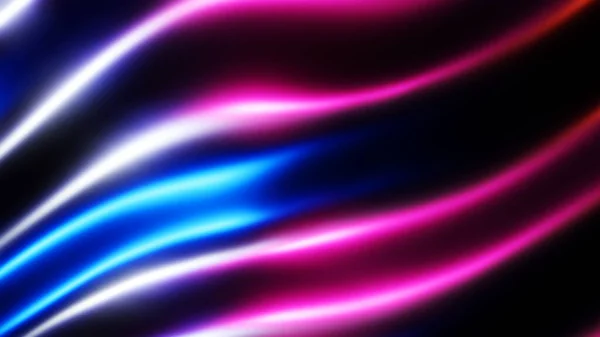 要旨3次元波状背景 多色光の暗波 液体金属シルクパターンレンダリング図 — ストック写真