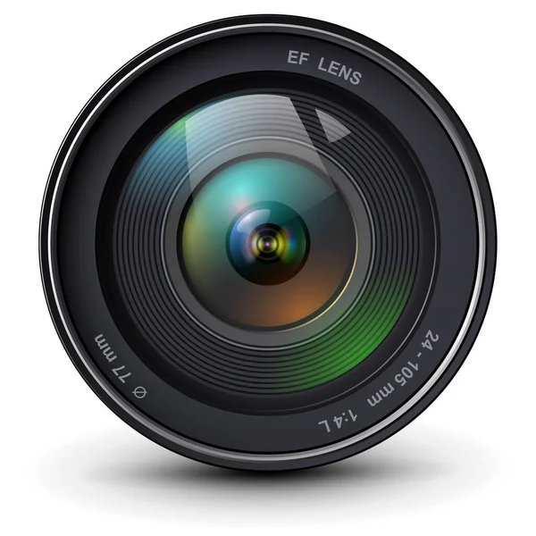 Camera Photo Lens Icon Realistic Illustration — Stock Vector