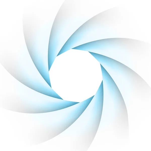 Fond Avec Objectif Caméra Obturateur Bleu Sur Blanc Technologie Abstraite — Image vectorielle
