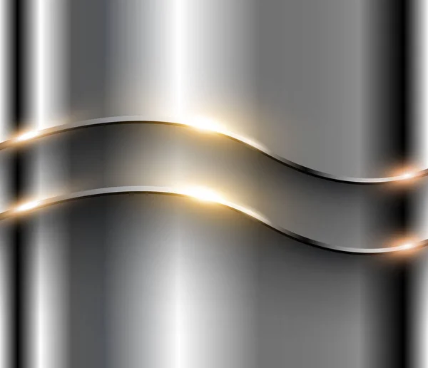 Сталевий Металевий Фон Елегантними Блискучими Металевими Хвилями Векторні Ілюстрації — стоковий вектор