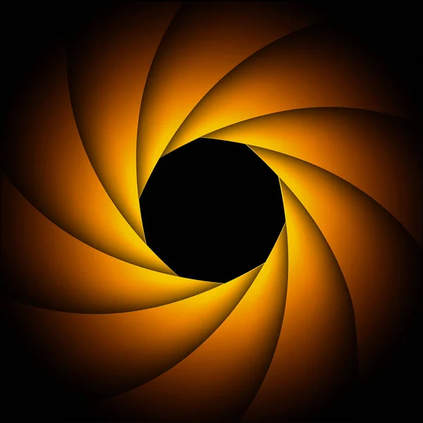 Φόντο Φακό Της Κάμερας Κλείστρο Κομψό Πορτοκαλί Μαύρο Φόντο Αφηρημένη — Διανυσματικό Αρχείο