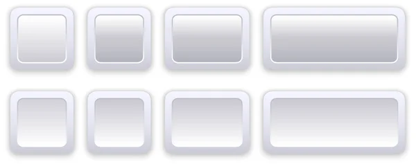 Botões Retangulares Brancos Cinzentos Com Bordas Arredondadas Ilustração Vetorial — Vetor de Stock