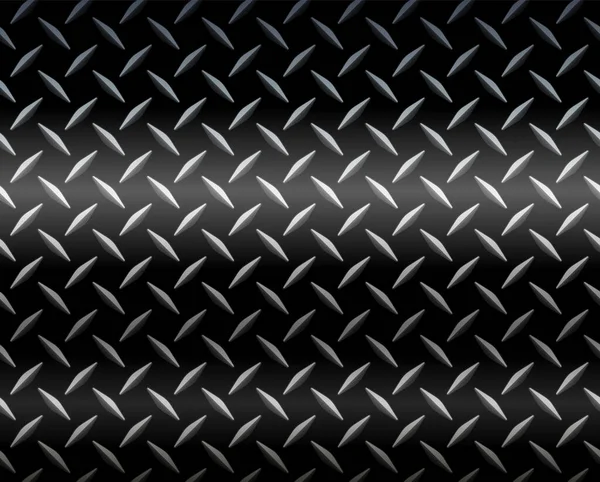 ダイヤモンドプレートテクスチャパターン ベクトルイラスト付きブラックメタルの背景 — ストックベクタ