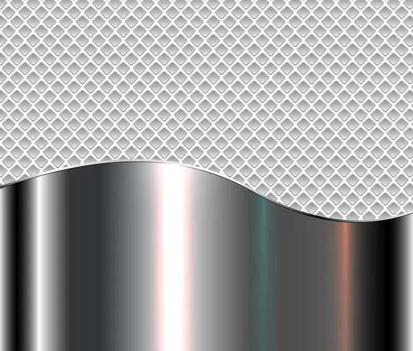 Stahlmetallhintergrund Mit Eleganten Metallisch Glänzenden Wellen Vektorillustration — Stockvektor