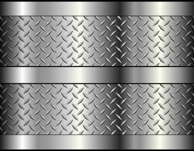 Silver grey metal background with  diamond metallic pattern, 3D steel plate technology background, vector illustration.