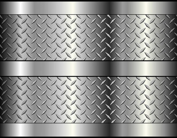 Серебряно Серый Металлический Фон Алмазным Металлическим Рисунком Стальной Пластиной Фон — стоковый вектор