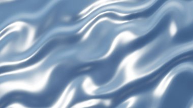 Dalgalı gümüş krom metal doku, sıvı metalik ipek dalgalı tasarım, 3D çizim