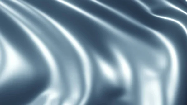 波と銀クロム金属テクスチャ 液体銀金属シルク波デザイン 3Dレンダリングイラスト — ストック写真