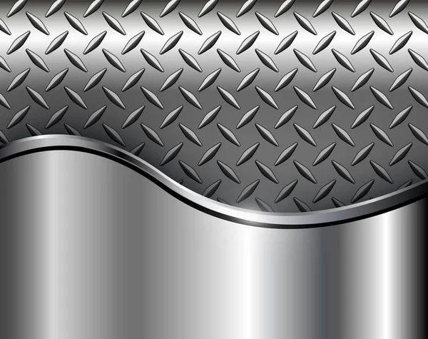 Fondo Metal Brillante Cromo Metálico Con Textura Placa Diamante Plata — Vector de stock