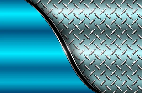 Sfondo Metallo Blu Argento Con Cromo Lucido Struttura Del Modello — Vettoriale Stock