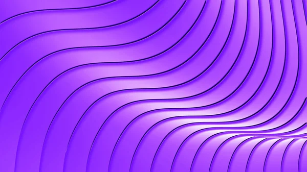 紫色の背景ストライプ3D波状パターン エレガントな抽象的な縞模様 興味深いスパイラル建築最小限の背景 3Dレンダリングイラスト — ストック写真