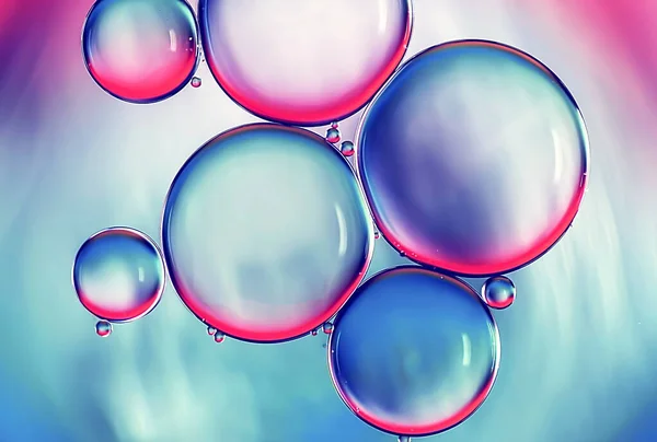 Wasserblasen Abstrakten Bunten Hintergrund Lila Blau Makro — Stockfoto