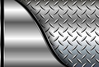 Silver metal background with chrome shiny diamond plate pattern texture, vector illustration. clipart