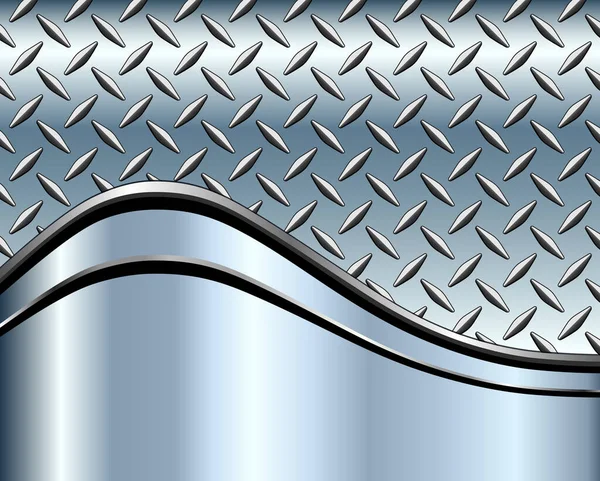 Metallhintergrund Glänzend Verchromt Metallisch Mit Diamantplatte Textur Silber Polierter Stahl — Stockvektor