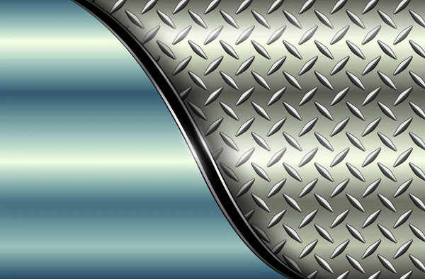 Silber Metall Hintergrund Mit Chrom Glänzenden Diamantplatte Muster Textur Vektorillustration — Stockvektor