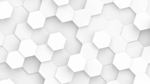 Геометрический Фон Белых Шестиугольников Обои Минимальными Сотовыми Узорами Трехмерная Иллюстрация — стоковое фото