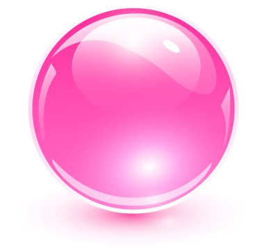 Parlak cam top, pembe vektör trakent küre.