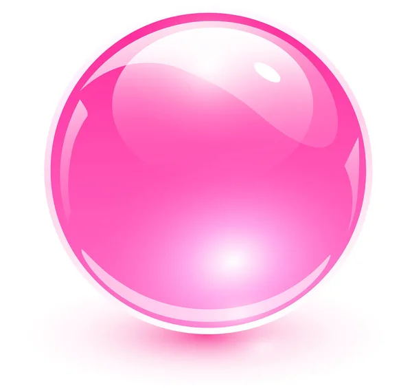 光沢のあるガラスボールピンクベクトルの透明球 — ストックベクタ