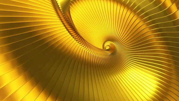 金の背景縞3次元波状パターン エレガントな抽象縞模様の壁紙 レンダリングイラスト — ストック写真