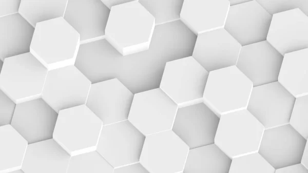Witte Zeshoeken Geometrische Achtergrond Minimale Honingraat Patroon Behang Weergave Illustratie — Stockfoto