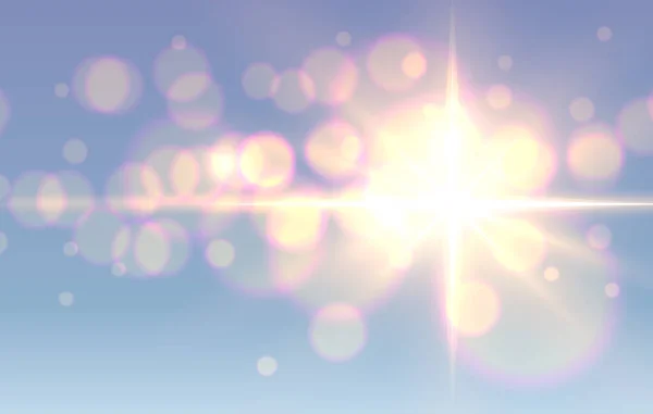 Сонячний Фон Сонце Лінзовим Полум Розмитим Боке Абстрактні Векторні Ілюстрації — стоковий вектор
