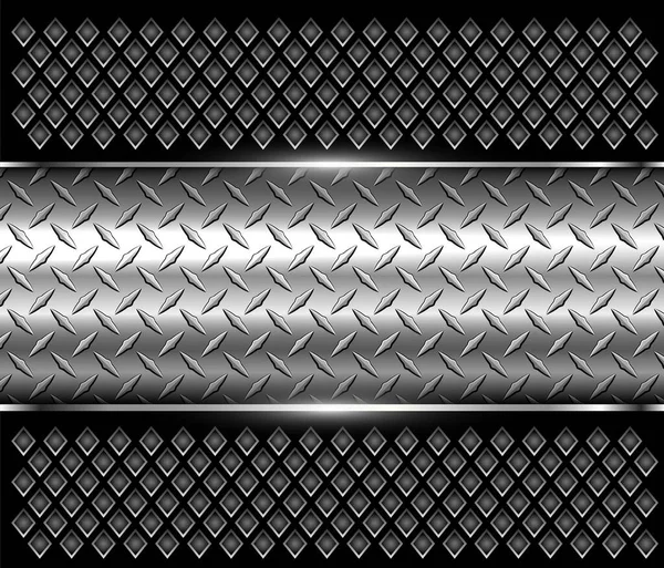 Hintergrund Silber Metallic Chrom Vektor Design Mit Diamantblech Textur — Stockvektor