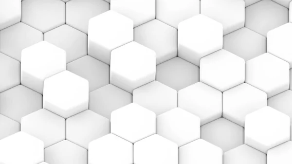 Abstract Geometric Background White Grey Hexagons Shapes Honeycomb Pattern Render — 스톡 사진