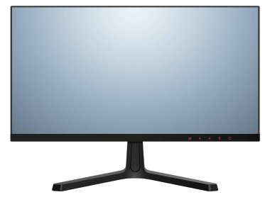 TV monitörü izole edildi, ön görünüm 3d simgesi, vektör illüstrasyonu.