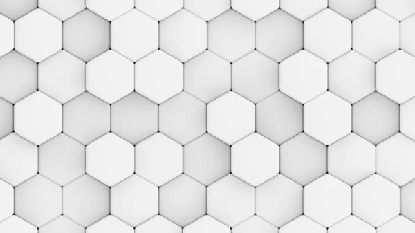Abstract Geometric Background White Grey Hexagons Shapes Honeycomb Pattern Render — Foto de Stock