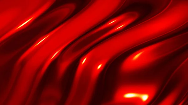 Röd Vågig Plast Glänsande Bakgrund Slät Vågig Konsistens Mönster Tapet — Stockfoto
