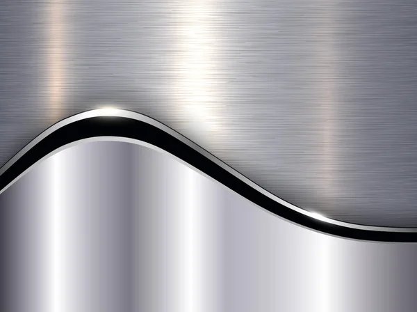 Silberschwarzer Metallischer Hintergrund Glänzend Elegant Mit Gebürstetem Metallstrukturmuster Vektorillustration — Stockvektor