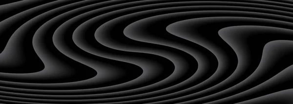 Абстрактний Чорний Фон Смугастим Візерунком Цікавий Хвилястий Мінімальний Темно Сірий — стоковий вектор