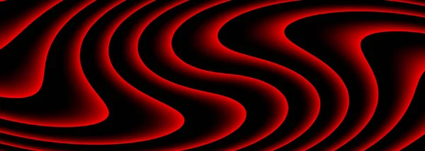 Абстрактний Фон Червоно Чорним Смугастим Візерунком Цікавий Хвилястий Мінімальний Темний — стоковий вектор