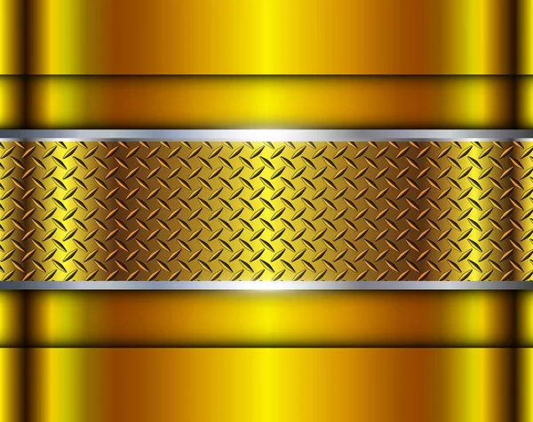 Fundo Ouro Metálico Cromo Brilhante Chapa Dourada Textura Metálica Ilustração —  Vetores de Stock