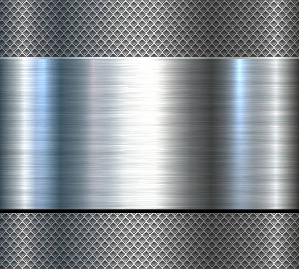 Silver Chrome Metal Background Lustrous Shiny Metallic Design Interesting Holes — Stock Vector