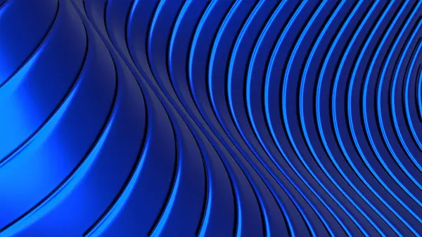 抽象的な背景 3D青色の波のストライプ パターン 興味深いストライプの壁紙 3Dレンダリング イラスト — ストック写真