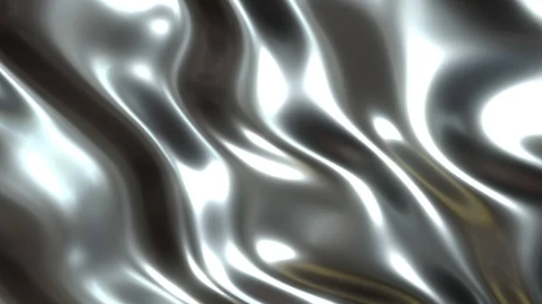 Liquid Chrome Waves Background Shiny Lustrous Metal Pattern Texture Silky — Stock Photo, Image