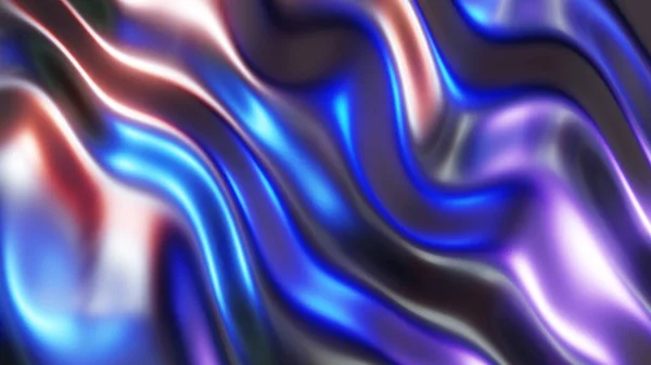 Liquid Chrome Waves Background Shiny Texture Metallic Pattern Reflected Multicolored — Stock Photo, Image
