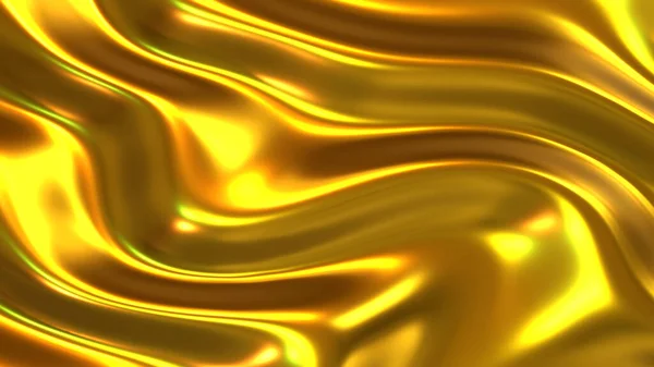 Жидкие Золотые Волны Фон Блестящий Блестящий Металл Золотой Узор Текстуры — стоковое фото