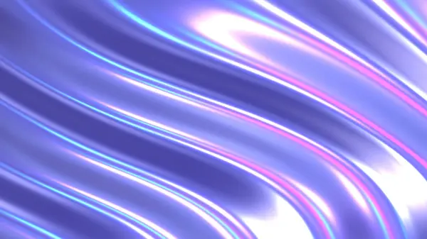 Iridescent Krom Vågig Lutning Tyg Abstrakt Bakgrund Ultraviolett Holografisk Folie — Stockfoto