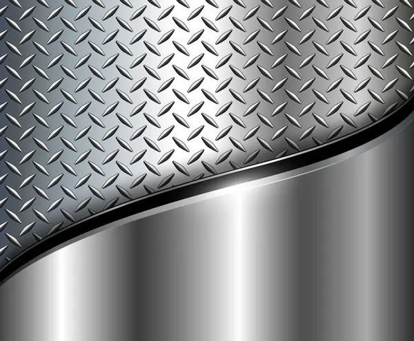 Срібний Хромований Металевий Фон Хромованою Блискучою Текстурою Алмазної Пластини Векторні — стоковий вектор