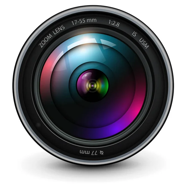 Camera Photo Lens Icon Realistic Vector Illustration — Stock Vector